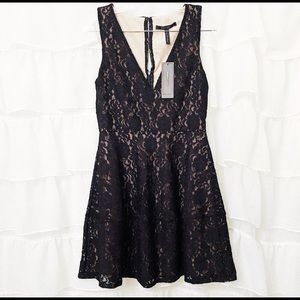 BCBGMAXAZRIA Black Lace Fit & Flare Dress